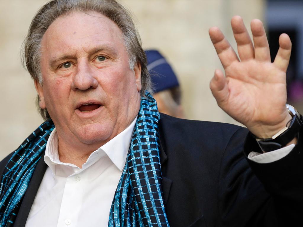 French actor Gerard Depardieu waves as he arrives at the Town Hall in Brussels in 2018 for a ceremony as part of the Brussels International Film Festival (Briff). Picture: Thierry Roge/Belga/AFP/Belgium OUT