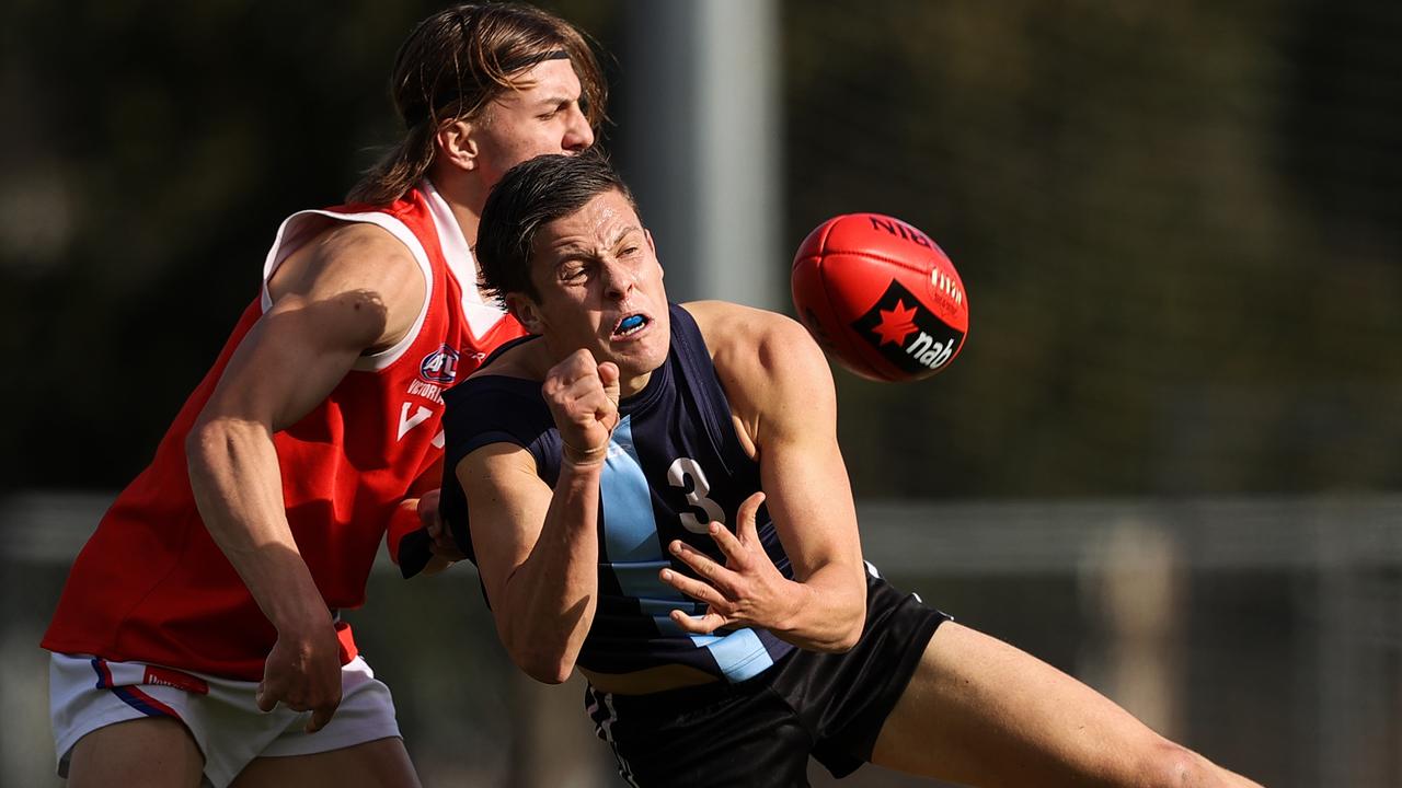 Vic Metro’s Jake Soligo gets the hands away under pressure. Picture: AFL Photos/Getty Images