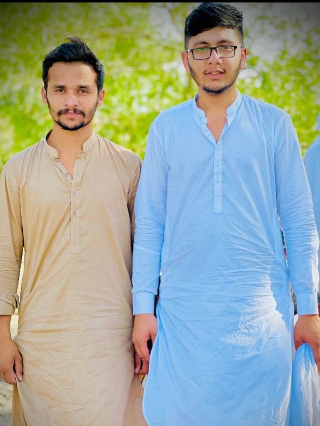 Haider Ali (right) with a friend.