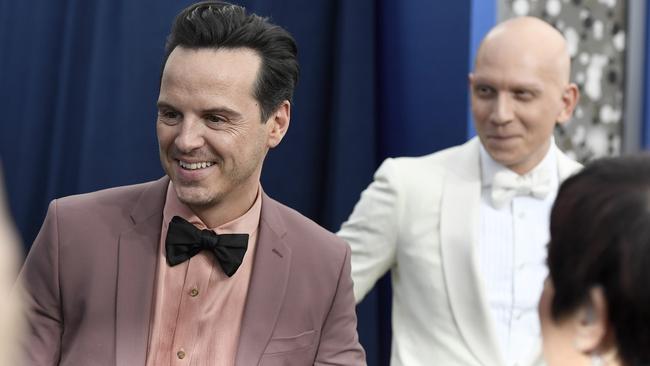 Andrew Scott and Anthony Carrigan attend the 26th Annual Screen Actors’ Guild Awards at The Shrine Auditorium in Los Angeles. Picture: Getty Images