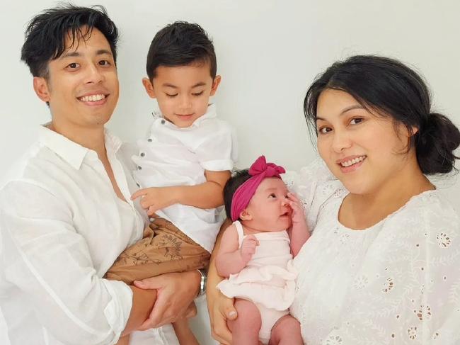 Police are investigating if Katrina Prahastono, pictured with husband Ian and children Kai, 2, and Ivy, three-months, suffered a medical episode which caused her to crash at Menangle Park.