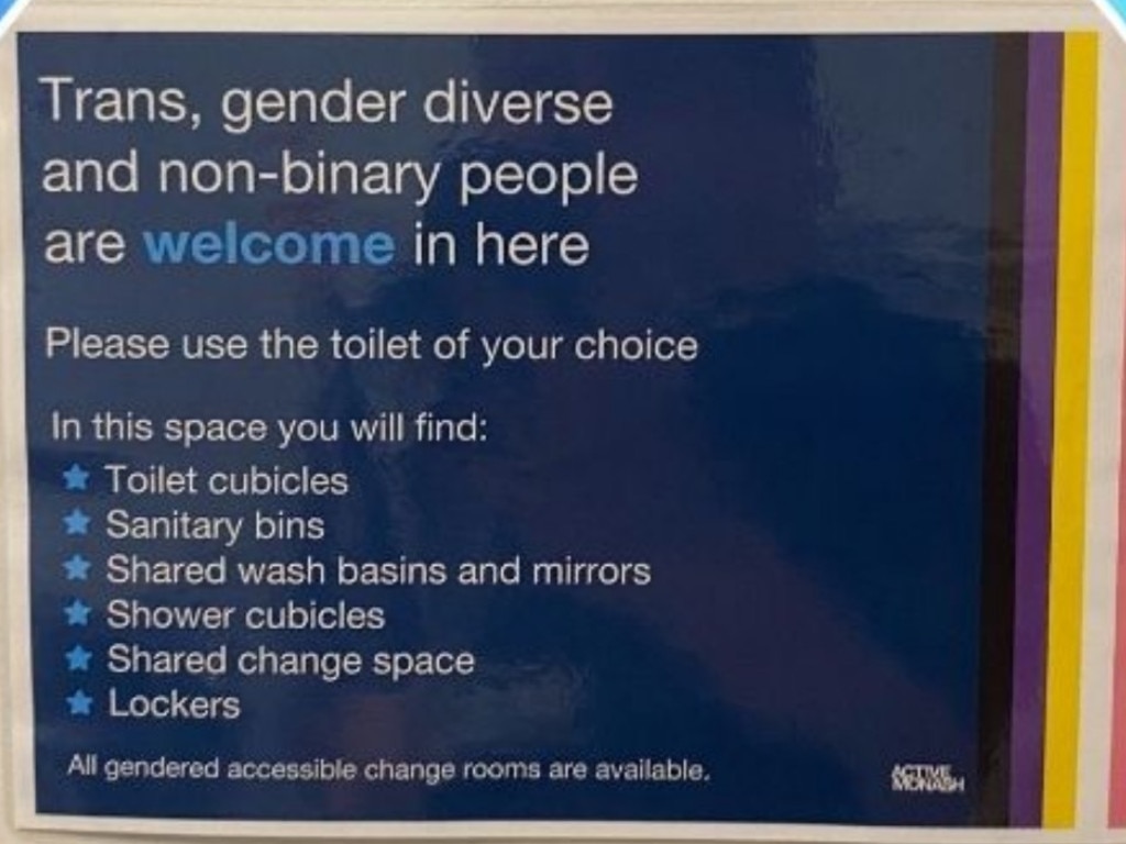 3AW Mornings host Tom Elliott has hit out at new "trans and gender diverse" signs placed outside the male and female change rooms at the Oakleigh Recreation Centre, describing the move as "madness."