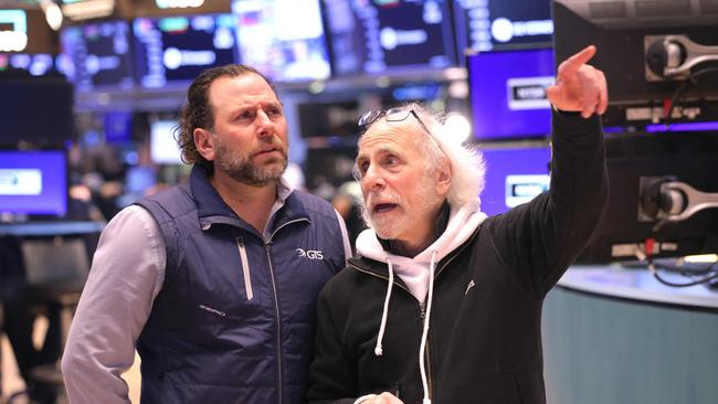 Traders assess conditions from the floor of the New York Stock Exchange. Picture: AFP