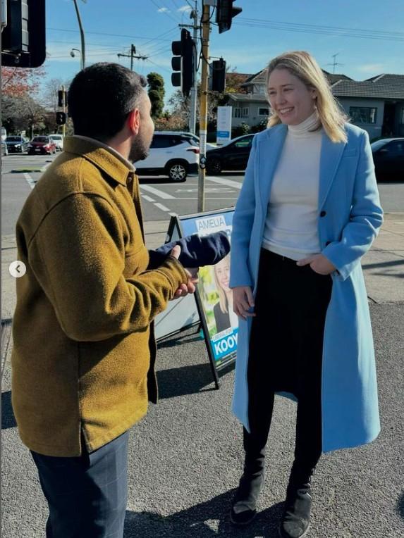 Liberal candidate for Kooyong Amelia Hamer has been campaigning for the last few months. Picture: Instagram
