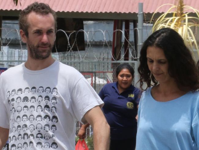 BALI - 28 OCTOBER 2016 .. Byron Bay woman Sara Connor pictured today inside Kerobokan Jail with her boyfriend David Taylor - walking back to the cells after visting time. Picture: Lukman S. Bintoro