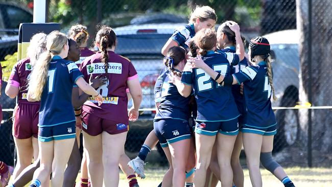 Mt Maria College v Southern Cross Catholic College Schoolboy rugby league confraternity carnival. Thursday June 29, 2023. Picture, John Gass