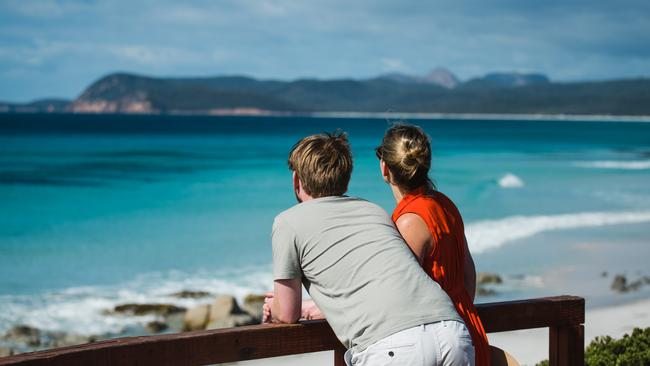 Friendly Beaches, Freycinet National Park. For TasWeekend summer edition. Picture: Stu GibsonThe Friendly Beaches form part of Freycinet National Park. Fishing, walking and surfing are popular in this area.