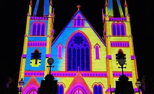 Photos of the Lights of Christmas display at the Rockhampton St Jospeh's Cathedral. Picture: Matthew Standing