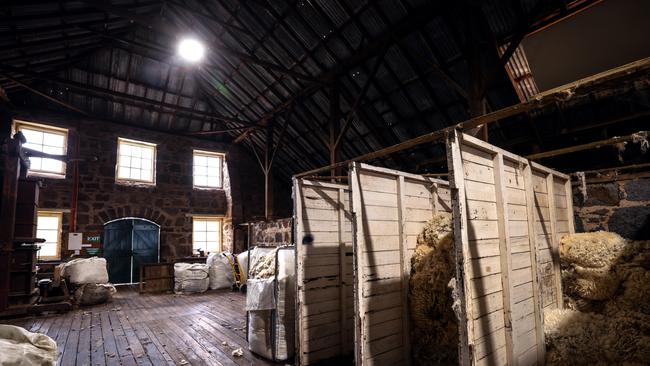 Inside the Mount Hesse shearing shed.