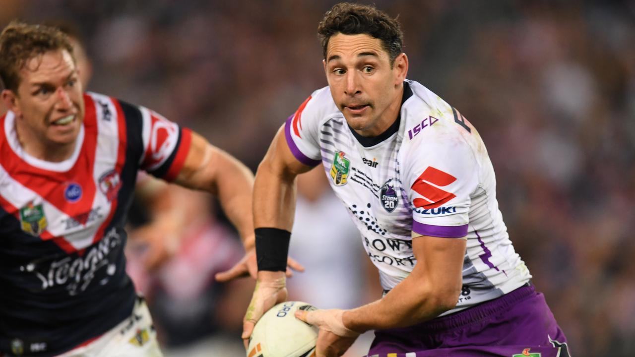 Billy Slater playing for the Melbourne Storm. (AAP Image/Dean Lewins)