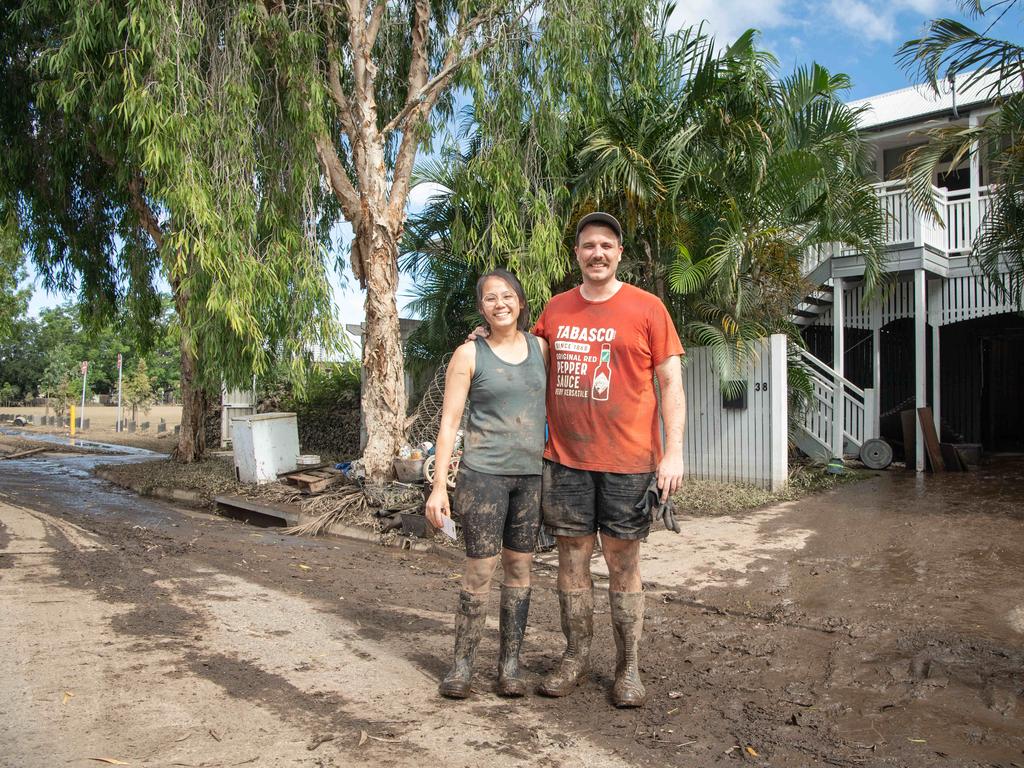 The Cullen Street property where Morgan Liu and Tali Scott reside where the high water mark was just below the second floor. Picture: Brad Fleet