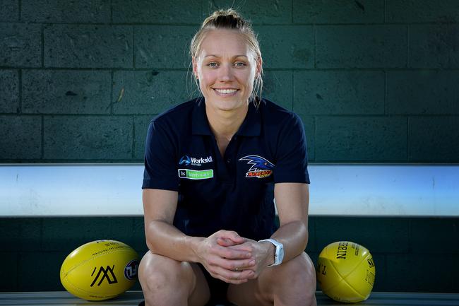 Australian basketballer Erin Phillips has returned from playing in the WNBA to to play football for Adelaide in the AFL Womens league. Picture: Bianca De Marchi