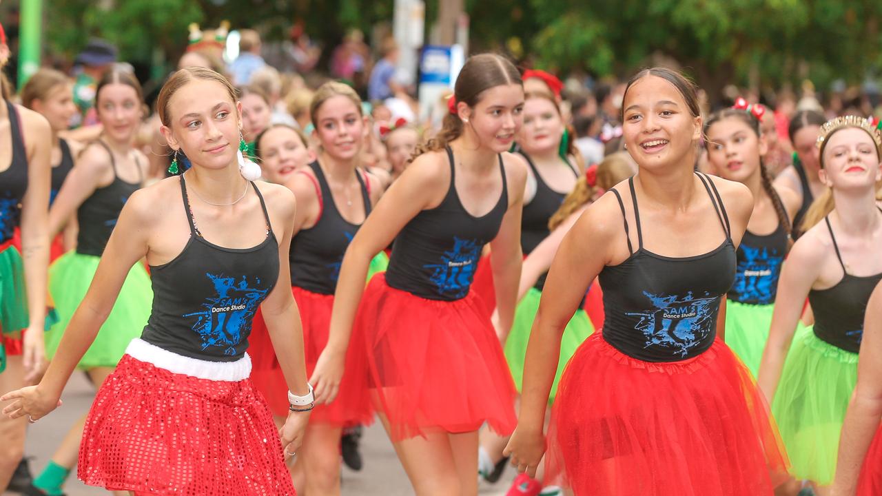 Darwin Performance Academy in the annual Christmas Pageant and Parade down the Esplanade and Knuckey Streets. Picture: Glenn Campbell