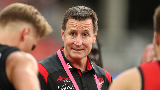 Media commentators didn’t miss John Worsfold this week after the Bombers’ meek effort against the Giants. Picture: Getty Images