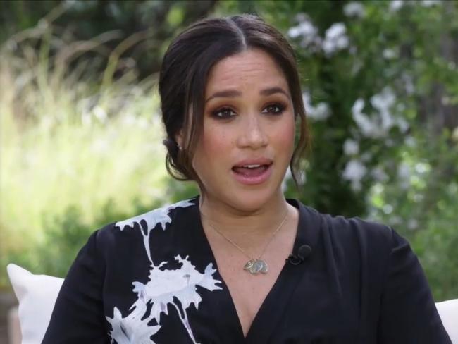 Meghan Markle during her Oprah interview.