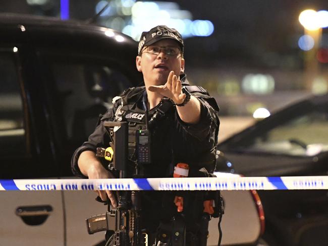 British police were on the scene very quickly and all three terrorists had been shot dead within eight minutes. Picture: AP