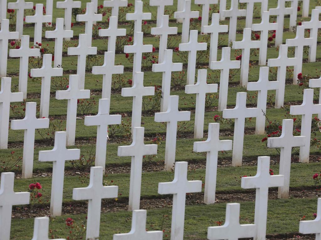 War graves at a cemetery near Verdun, northeast France. Picture: Ludovic Marin/AFP