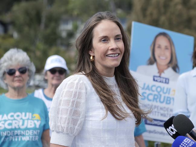 Community independent candidate for the state seat of Pittwater at the October 19 by-election, Jacqui Scruby, at the launch of her campaign on  September 5, 2024.