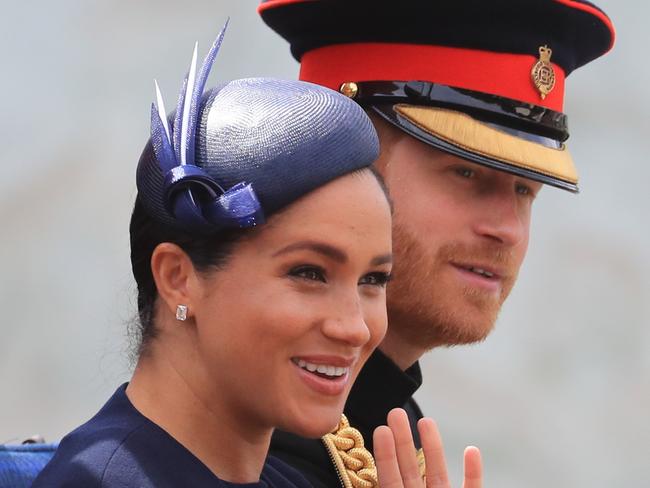 The Duke and Duchess of Sussex make their way along The Mall to Horse Guards Parade, in London, ahead of the Trooping the Colour ceremony, as The Queen celebrates her official birthday.. Picture date: Saturday June 8, 2019. See PA story ROYAL Trooping. Photo credit should read: Gareth Fuller/PA Wire