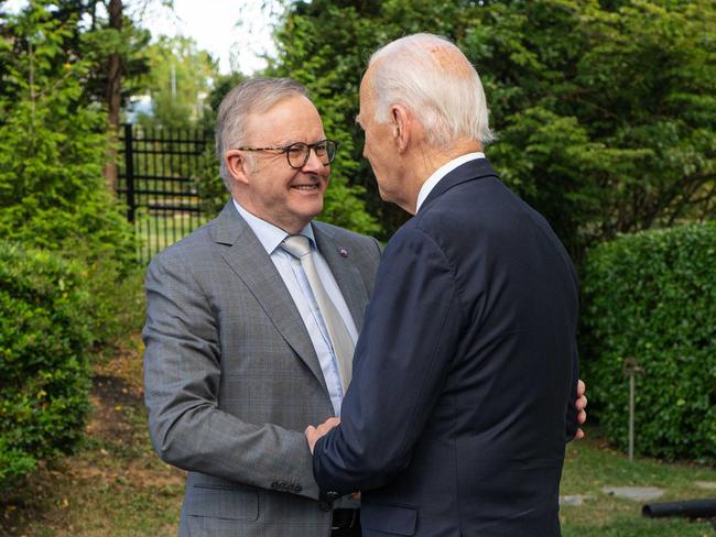 US President Joe Biden meets with Australian Prime Minister Anthony Albanese at his home in Delaware on Friday 20 September 2024. Picture: Supplied,