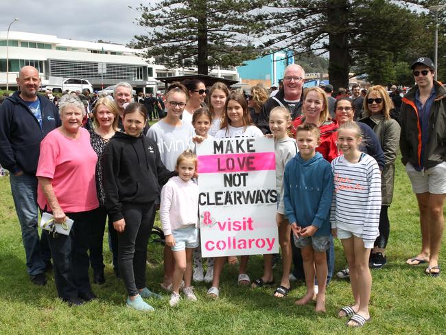 Hundreds attended a "peaceful protest" against clearways at Collaroy Beach.  Picture: Annika Enderborg