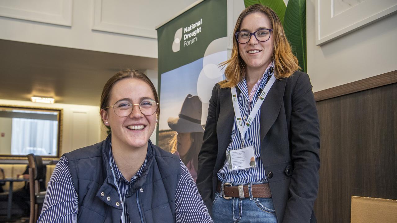 FUTURE OF FARMING: Representing young people at the National Drought Forum is UNICEF youth representatives Monique Worsley (left) and Sally Downie.