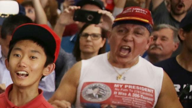 Cesar Sayoc at a Trump rally in Melbourne, Florida, last year. Picture: Getty Images