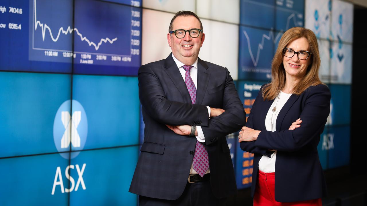 ASX Ltd chairman Damian Roche and chief executive Helen Lofthouse.