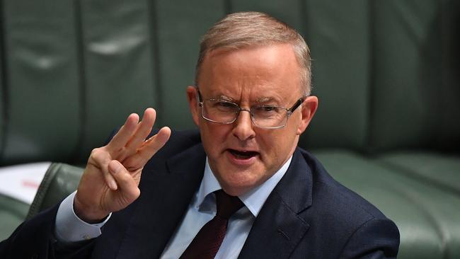 Leader of the Opposition Anthony Albanese in question time today. Picture: Getty Images