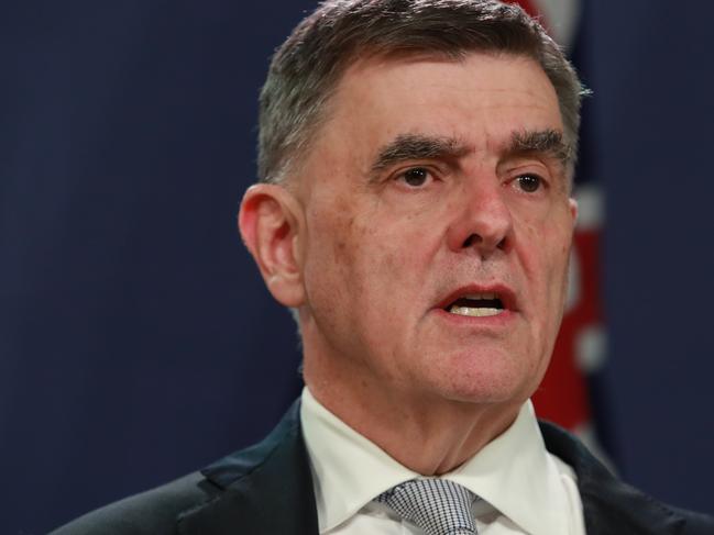 Prof Brendan Murphy - Australian Chief medical officer during a Press conference about the ongoing Coronavirus COVID-19 crisis, in Sydney CBD, today.Picture:Justin Lloyd