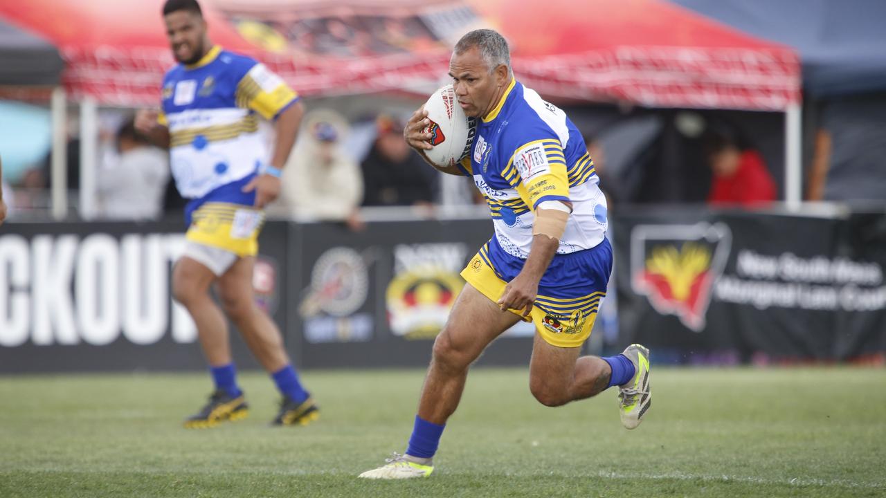 Dennis Moran continues his tradition at the Koori Knockout, representing the Narwan Eels. Picture: Warren Gannon Photography