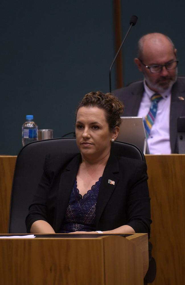 CLP Opposition Leader Lia Finocchiaro levelled criticisms the new bail laws would not cover offences using improvised weapons like rocks, broken bottles and cars. Picture: (A)manda Parkinson