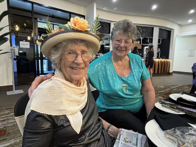 Marie Turner and Sue Ross having fun at the Carriers Arms Hotel.