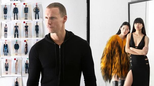 Australian fashion designer Dion Lee in his Shanghai studio ahead of his show in the city. Picture: James Bantone