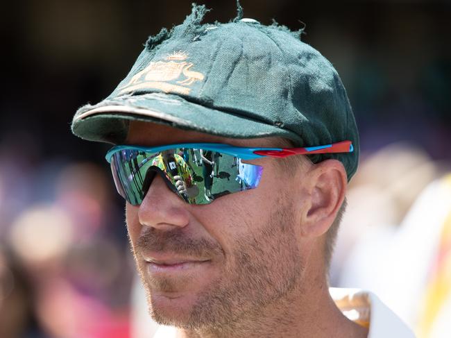 05/01/2024. The Daily Telegraph. News.Moore Park, Sydney, NSW, Australia.Pictures from The Pink Test at the SCG in Sydney as Australia takes on Pakistan.David Warner general after match stuff after his last ever test match for Australia, caught LBW for 57 runs.Picture: Julian Andrews