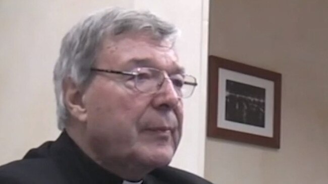 Stills from George Pell police interview in Rome