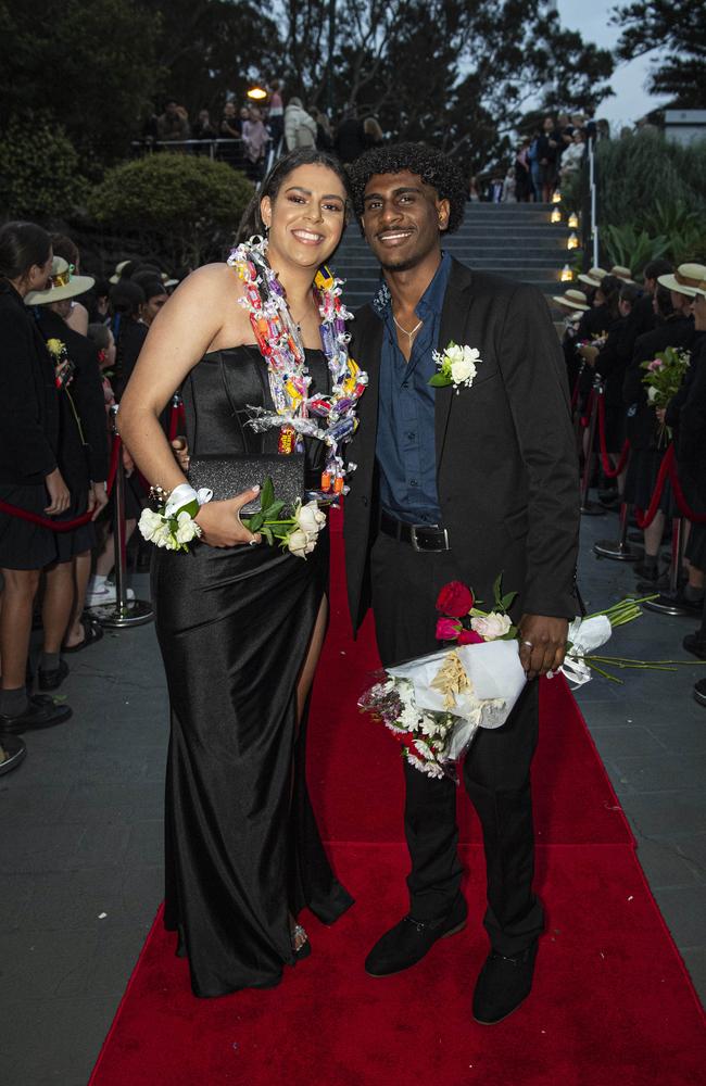 Aillira Neliman and partner William Kennedy arrive at The Glennie School formal at Picnic Point, Thursday, September 12, 2024. Picture: Kevin Farmer