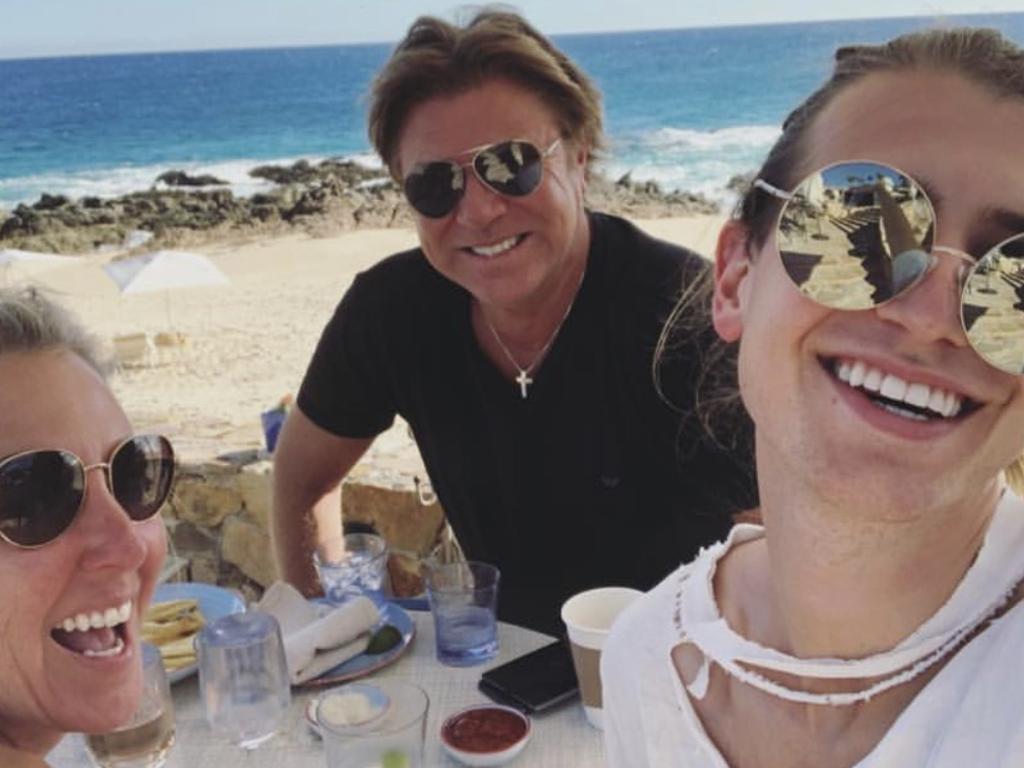 Richard Wilkins at breakfast with his girlfriend Virginia and son Christian. Picture: Instagram