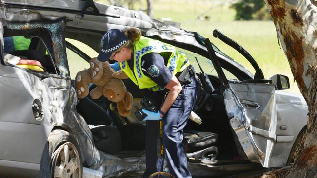 Major Crash Investigators at the scene where a young boy died. Brenton Edwards/AAP