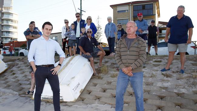 MP Sam O'Conner (left) is backing a petition because signed by Labrador locals who want the tinnies to remain on the foreshore. Picture: Tertius Pickard