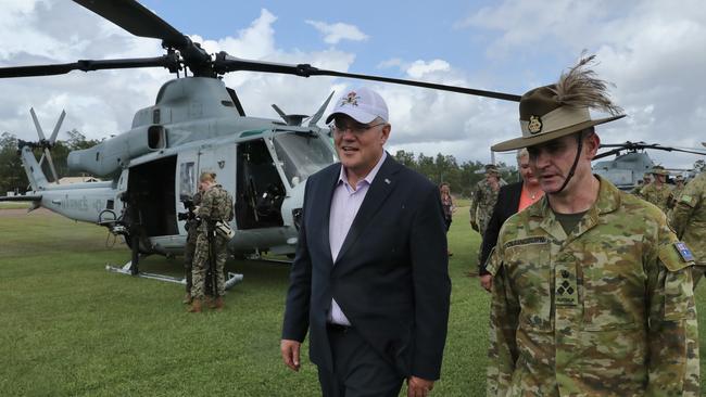 Prime Minister Scott Morrison visits the Robertson Barracks in the Northern Territory. Picture: Adam Taylor via PMO