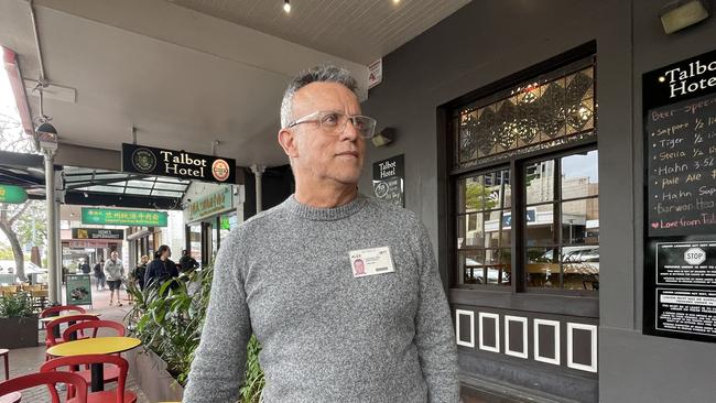 Alex Perez, manager of the Talbot Hotel, said theft had been on the rise along Gouger St while anti-social behaviour was common. Picture: Dylan Hogarth