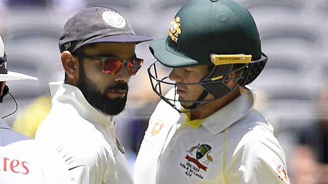 Indian captain Virat Kohli (left) and Australian captain Tim Paine. Pic: AAP 