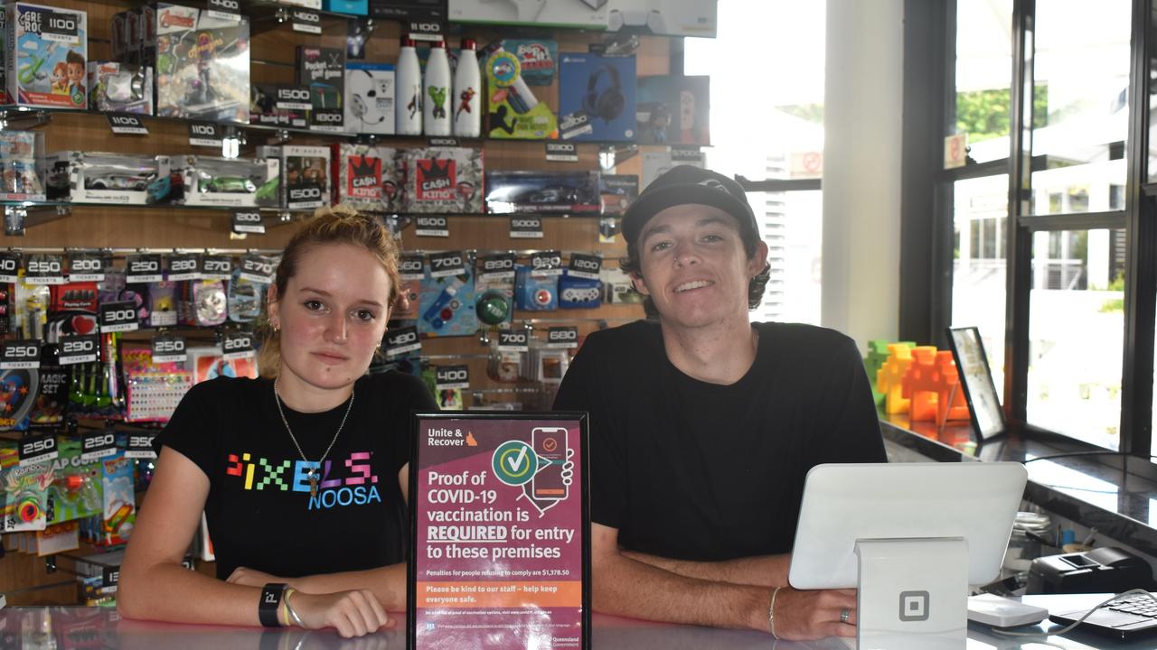 Pixels Noosa workers Finn Nevard and Zoe Tyler. Picture: Eddie Franklin