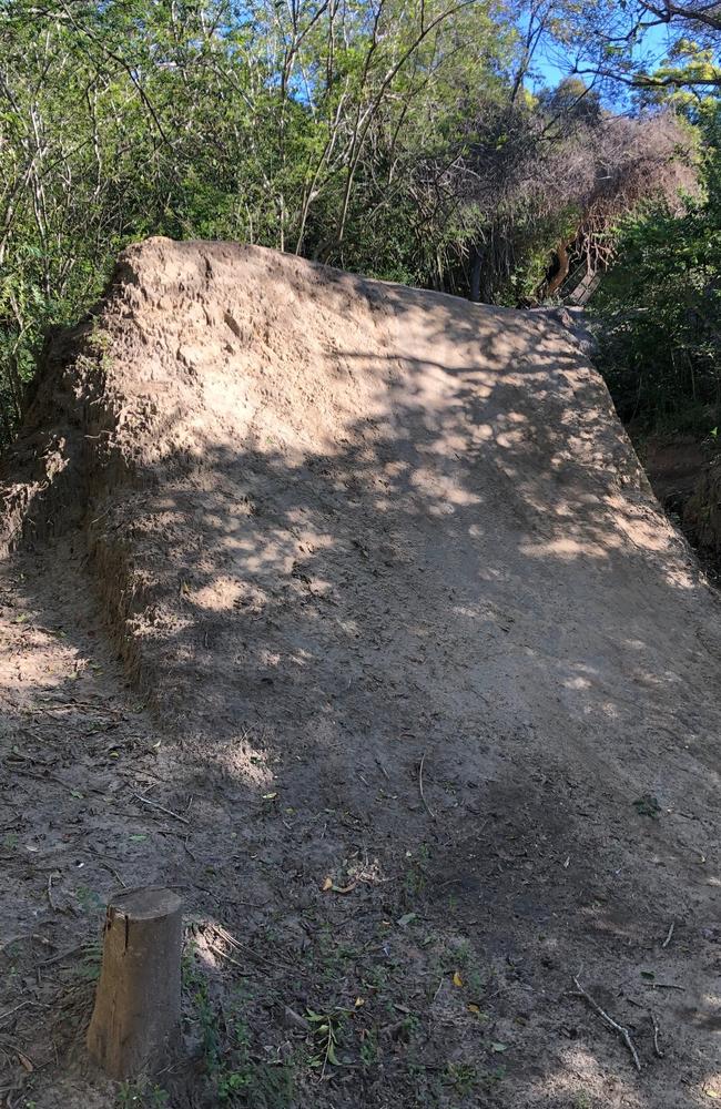 Illegal BMX bike jumps created at Seaforth. Picture: Supplied.