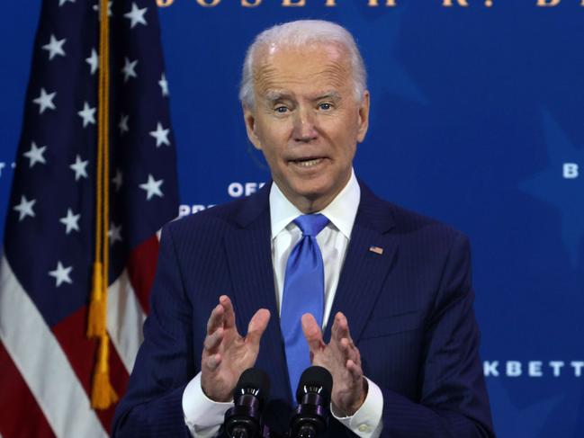 WILMINGTON, DELAWARE - DECEMBER 01: U.S. President-elect Joe Biden speaks during an event to name his economic team at the Queen Theater on December 1, 2020 in Wilmington, Delaware. Biden is nominating and appointing key positions of the team, including Janet Yellen to be Secretary of the Treasury.   Alex Wong/Getty Images/AFP == FOR NEWSPAPERS, INTERNET, TELCOS & TELEVISION USE ONLY ==