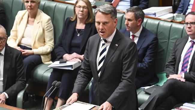 Deputy Prime Minister and Minister for Defence, Richard Marles delivers the Royal Commission into Defence and Veterans Suicide report in the House of Reps at Parliament House in Canberra. Picture: NewsWire / Martin Ollman