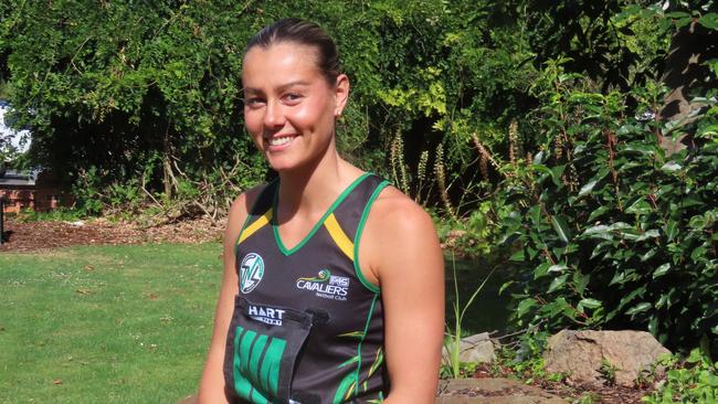 Cavalier's co-captain Deanna Wadley is back playing netball this season, 21 months after suffering horrific knee and leg injuries in a game. Picture: Jon Tuxworth