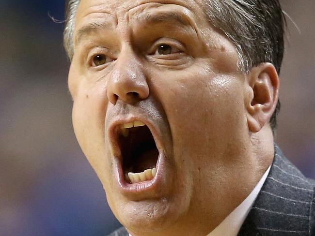 LEXINGTON, KY - NOVEMBER 21: John Calipari the head coach of the Kentucky Wildcats gives instructions to his team during the game against the Boston Terriers at Rupp Arena on November 21, 2014 in Lexington, Kentucky. Andy Lyons/Getty Images/AFP == FOR NEWSPAPERS, INTERNET, TELCOS & TELEVISION USE ONLY ==