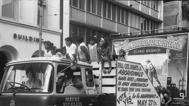 Indigenous voting rights float during the 1967 May day procession.